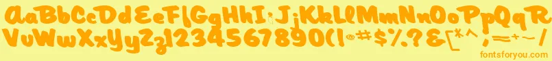 ArtisticmythBold Font – Orange Fonts on Yellow Background
