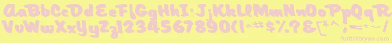 ArtisticmythBold Font – Pink Fonts on Yellow Background