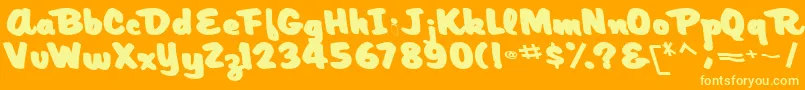 ArtisticmythBold Font – Yellow Fonts on Orange Background