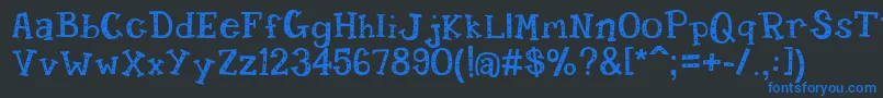 Candyran Font – Blue Fonts on Black Background