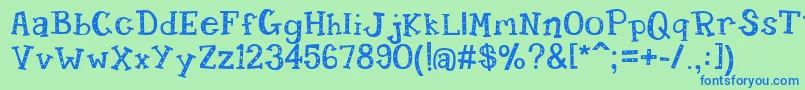 Candyran Font – Blue Fonts on Green Background