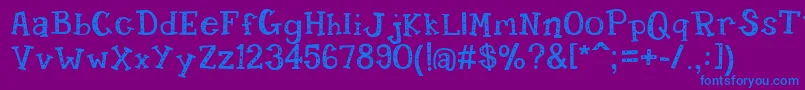 Candyran Font – Blue Fonts on Purple Background