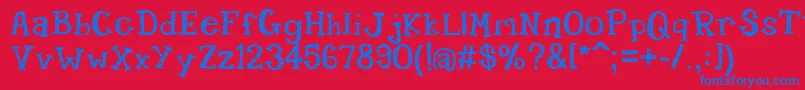 Candyran Font – Blue Fonts on Red Background