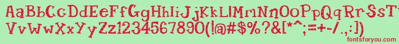 Candyran Font – Red Fonts on Green Background