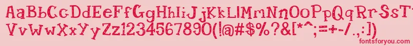 フォントCandyran – ピンクの背景に赤い文字