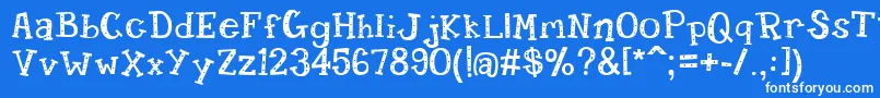 Candyran Font – White Fonts on Blue Background