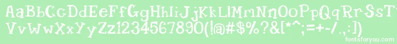 Candyran Font – White Fonts on Green Background