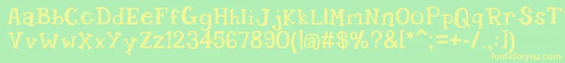 Candyran Font – Yellow Fonts on Green Background