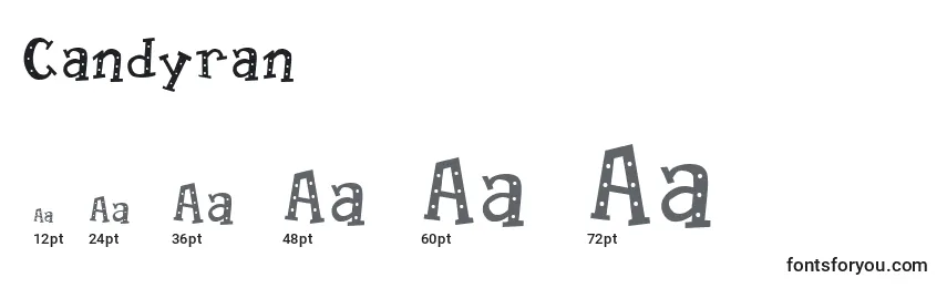 Größen der Schriftart Candyran