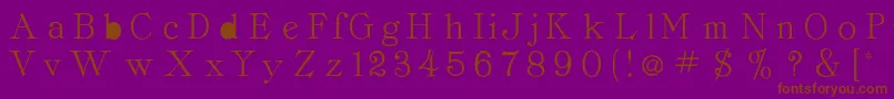 Pccordellaroman Font – Brown Fonts on Purple Background