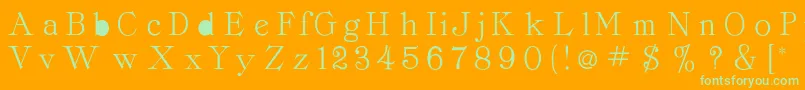 Pccordellaroman Font – Green Fonts on Orange Background