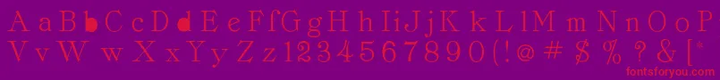 Pccordellaroman Font – Red Fonts on Purple Background