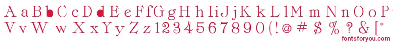 Pccordellaroman-fontti – punaiset fontit valkoisella taustalla