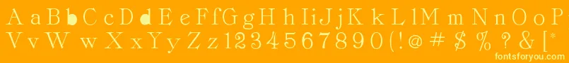 Pccordellaroman Font – Yellow Fonts on Orange Background