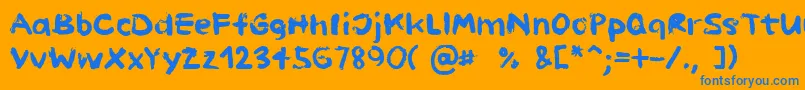 PaintHandLimitedSet Font – Blue Fonts on Orange Background