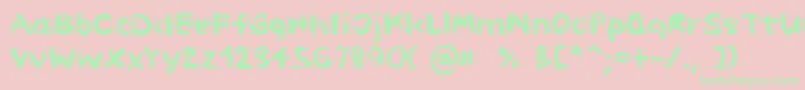 PaintHandLimitedSet Font – Green Fonts on Pink Background