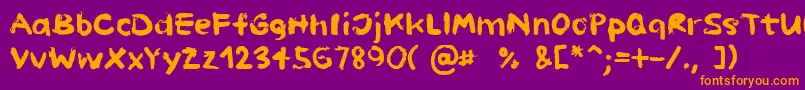 PaintHandLimitedSet Font – Orange Fonts on Purple Background