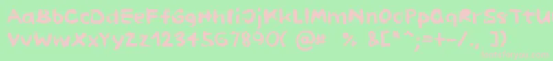 フォントPaintHandLimitedSet – 緑の背景にピンクのフォント