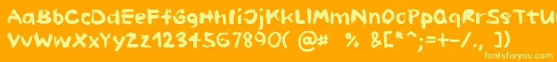 PaintHandLimitedSet Font – Yellow Fonts on Orange Background