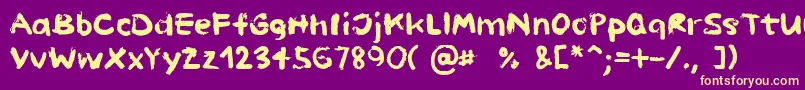 PaintHandLimitedSet Font – Yellow Fonts on Purple Background