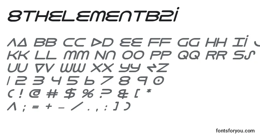 Czcionka 8thelementb2i – alfabet, cyfry, specjalne znaki
