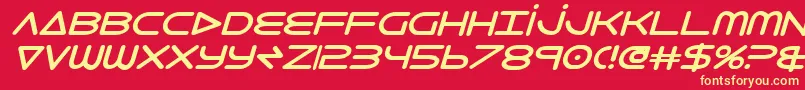 フォント8thelementb2i – 黄色の文字、赤い背景