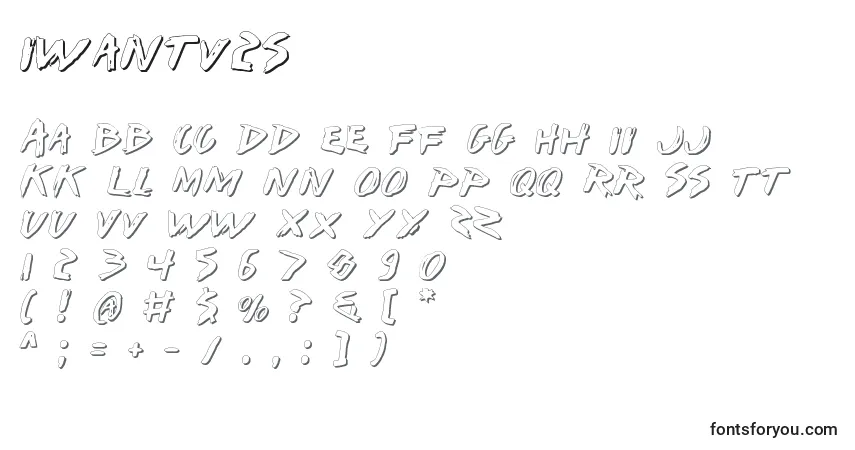Czcionka Iwantv2s – alfabet, cyfry, specjalne znaki