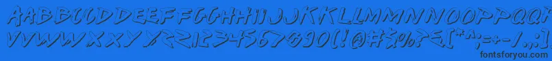 Iwantv2s Font – Black Fonts on Blue Background