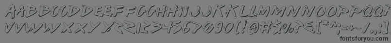 Iwantv2s-Schriftart – Schwarze Schriften auf grauem Hintergrund