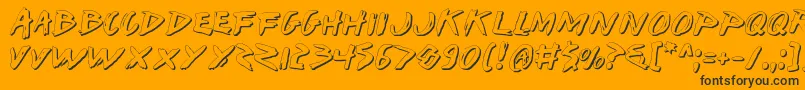 Iwantv2s-Schriftart – Schwarze Schriften auf orangefarbenem Hintergrund