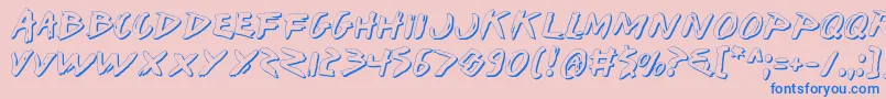 Iwantv2s Font – Blue Fonts on Pink Background