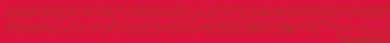 Iwantv2s-fontti – ruskeat fontit punaisella taustalla