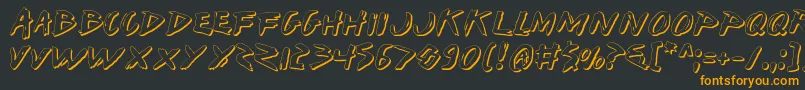 Iwantv2s-Schriftart – Orangefarbene Schriften auf schwarzem Hintergrund