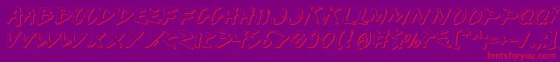 Iwantv2s-Schriftart – Rote Schriften auf violettem Hintergrund