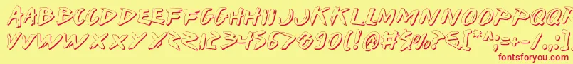 Iwantv2s Font – Red Fonts on Yellow Background