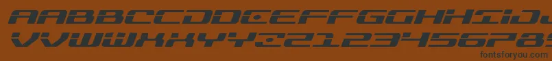 フォントTroopersexpandital – 黒い文字が茶色の背景にあります