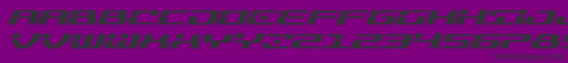 Fonte Troopersexpandital – fontes pretas em um fundo violeta
