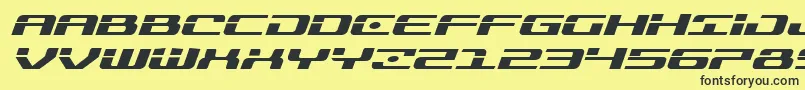 フォントTroopersexpandital – 黒い文字の黄色い背景