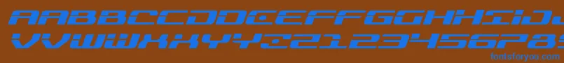 Troopersexpandital Font – Blue Fonts on Brown Background