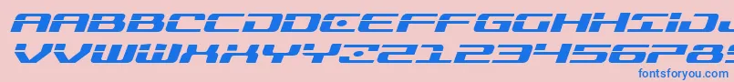 Troopersexpandital-Schriftart – Blaue Schriften auf rosa Hintergrund