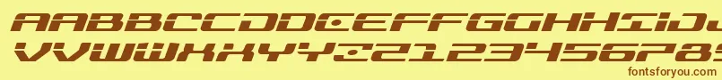 Troopersexpandital Font – Brown Fonts on Yellow Background