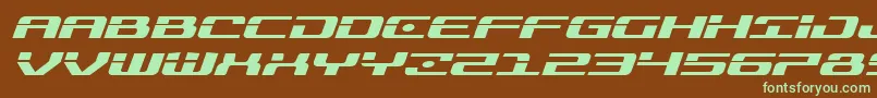 Troopersexpandital Font – Green Fonts on Brown Background