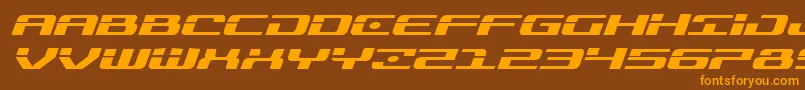 Troopersexpandital-fontti – oranssit fontit ruskealla taustalla