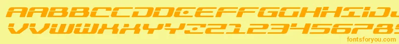 Troopersexpandital Font – Orange Fonts on Yellow Background