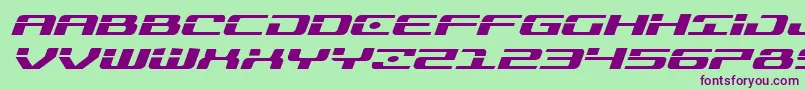Troopersexpandital Font – Purple Fonts on Green Background