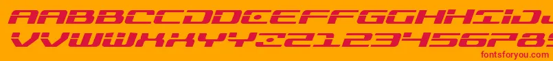 フォントTroopersexpandital – オレンジの背景に赤い文字