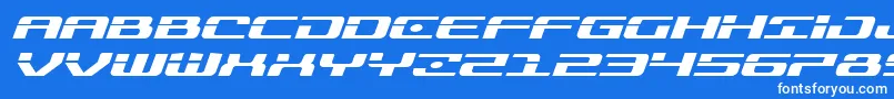 Troopersexpandital Font – White Fonts on Blue Background