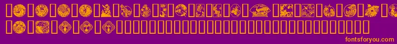 OrientalView Font – Orange Fonts on Purple Background