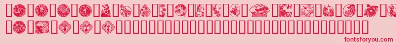 OrientalView Font – Red Fonts on Pink Background