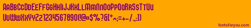Czcionka Elbaris – fioletowe czcionki na pomarańczowym tle